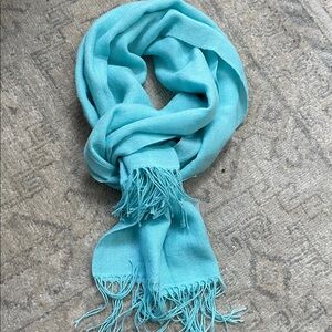 Tiffany Blue Pashmina Wool Fringe Wrap Scarf - Women's Accessories